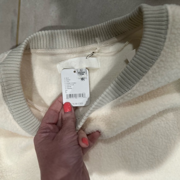 NWT Free People Cream and Green Mountain Sweater - Picture 2 of 3